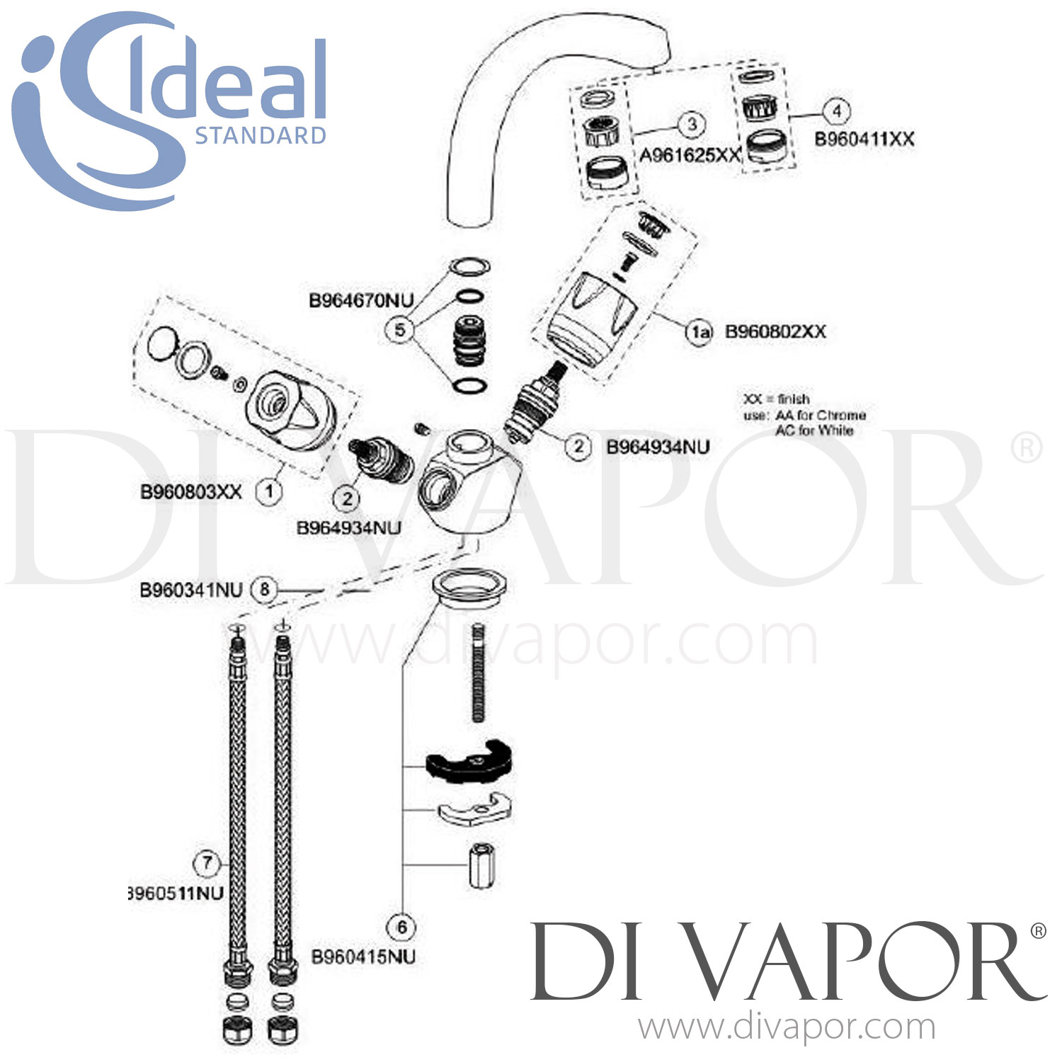 Ideal Standard Duro Sink Mixer Kitchen Tap Spare Parts IDL DV 213